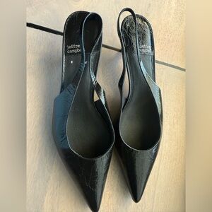 Jeffrey Campbell Kitten Heal Black Pointed Toe Slingback
